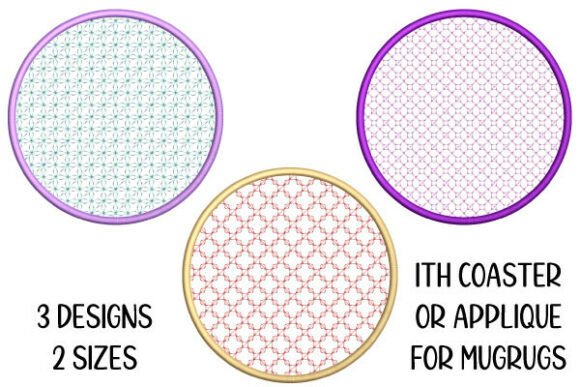 ITH Coaster Appliqué Set 3 Designs