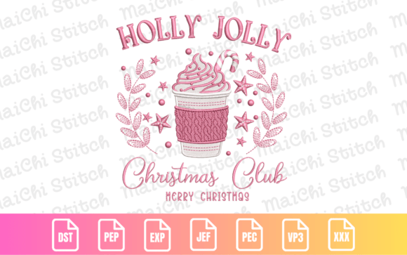 Pink Holiday Drink Review for Seasonal Embroidery