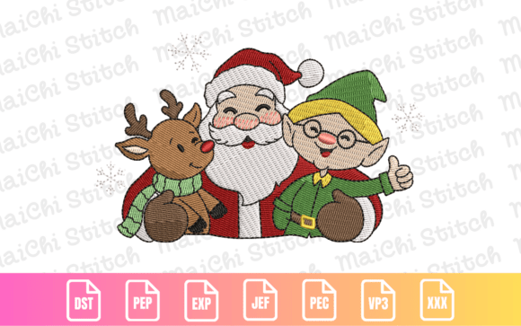 Smiling Santa Friends: A Designer’s Review for Boutique Sweatshirt Embroidery