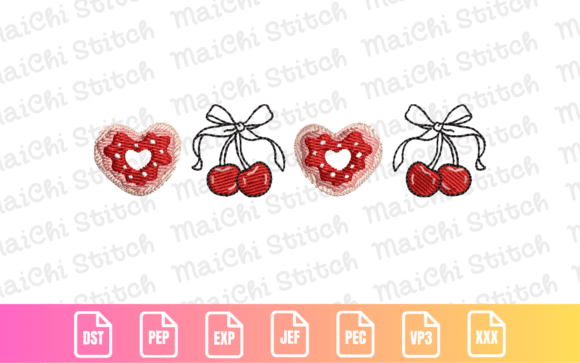 Valentine Heart Cookies Cherry Bow Design Review