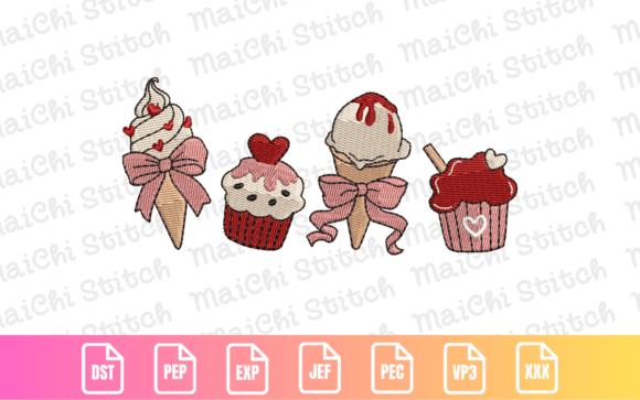 Valentine Ice Cream Cupcake Embroidery Review